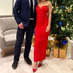 Red formal dress by Abyss by Abby